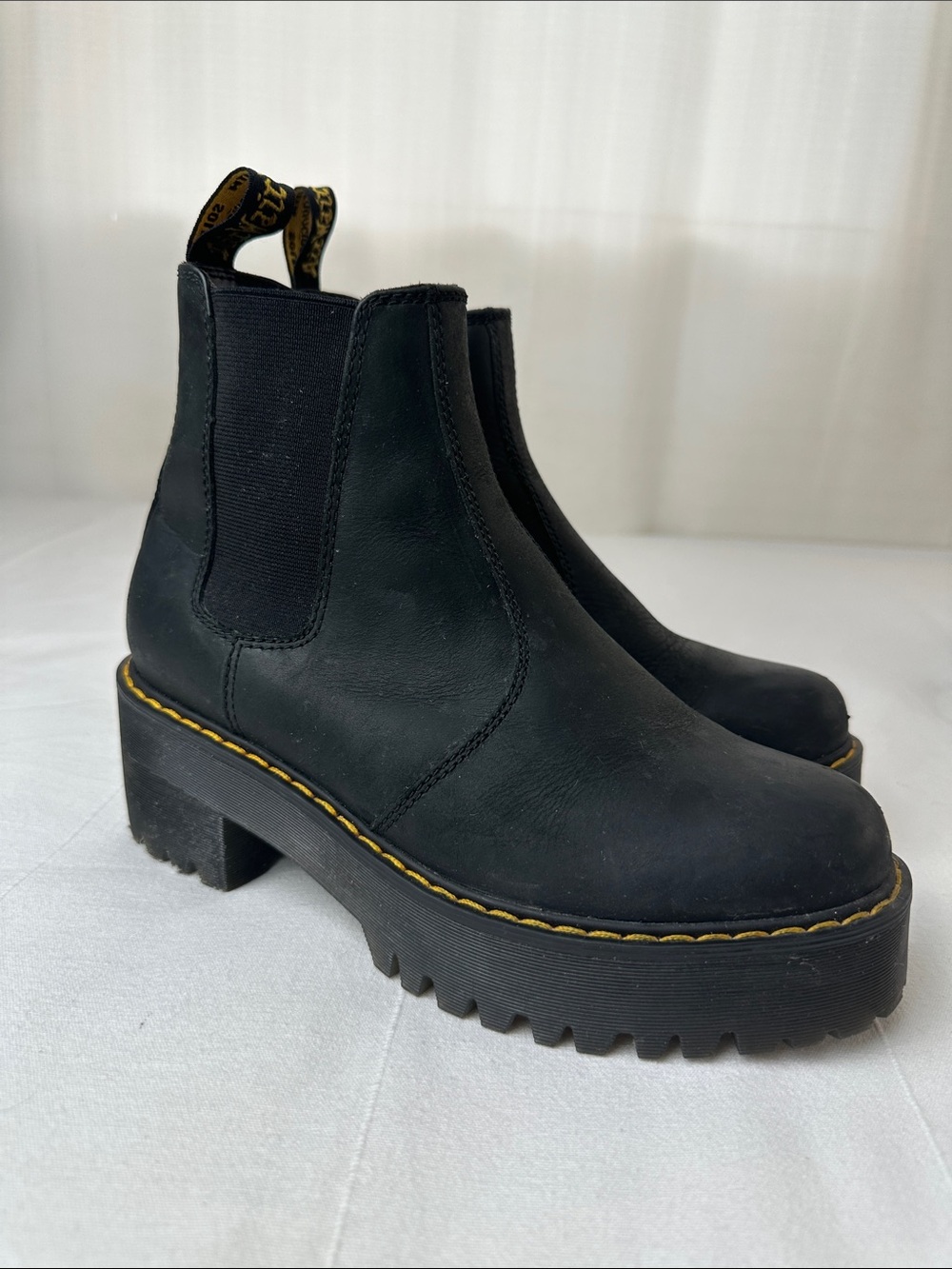 Dr. Martens Black Leather Platform Chelsea Boots - Picture 5 of 7